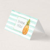Tropische Ananas Mint Stripes Dank u Kaart (Voorkant)