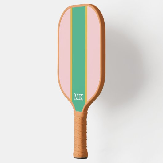 Tropische ananas monogram streep pickleball paddle (Links)