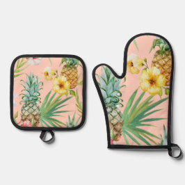 tropische ananas ovenwant & pannenlap set