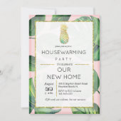 Tropische ananas Palm Housewarming uitnodiging (Voorkant)