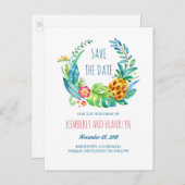 Tropische Ananas Palms Beach Save the Date Aankondigingskaart (Voorkant / Achterkant)