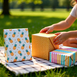 Tropische Ananas Pastelkleurige Zomer Picknick Inpakpapier Vel