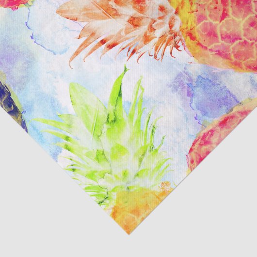 Tropische Ananas Patroon Waterverf Decoupage Tissuepapier (Detail)
