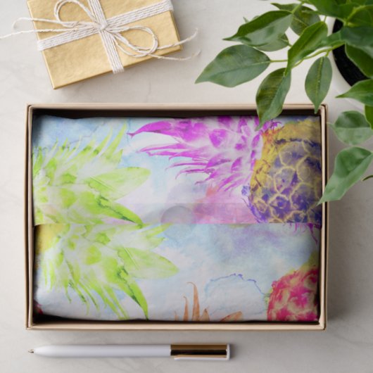 Tropische Ananas Patroon Waterverf Decoupage Tissuepapier (Geschenk)