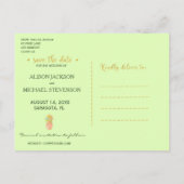 Tropische ananas perzikkleurige bruiloft save date aankondigingskaart (Achterkant)