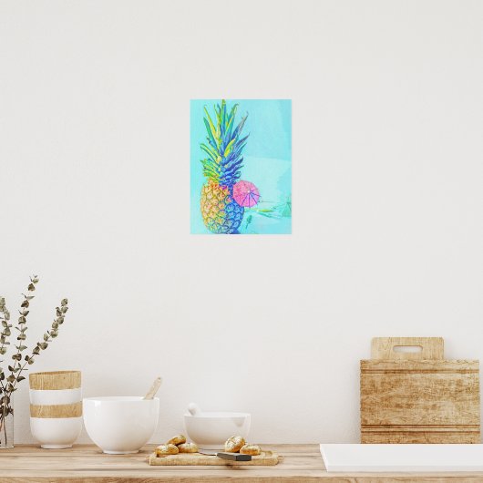 Tropische Ananas Poster (Keuken)