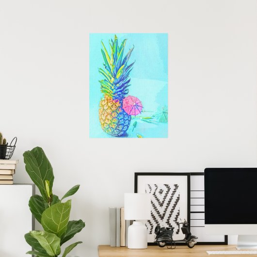 Tropische Ananas Poster (Thuiskantoor)