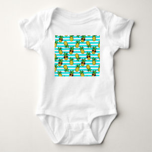 Tropische ananas: Retro zonnebril patroon. Romper
