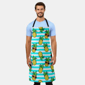 Tropische ananas: Retro zonnebril patroon. Schort (Gedragen)