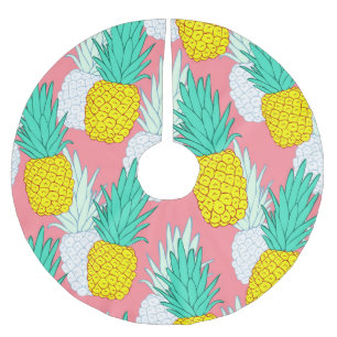 Tropische ananas: rode Cartoon Chic. Kerstboom Rok