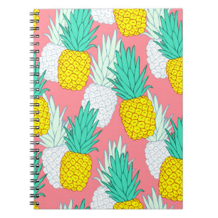 Tropische ananas: rode Cartoon Chic. Notitieboek