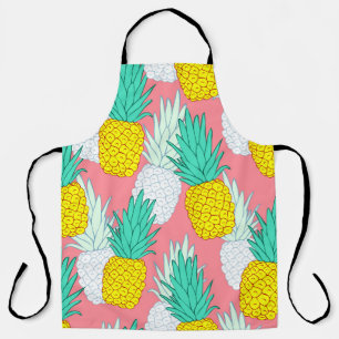 Tropische ananas: rode Cartoon Chic. Schort