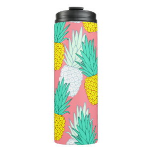 Tropische ananas: rode Cartoon Chic. Thermosbeker
