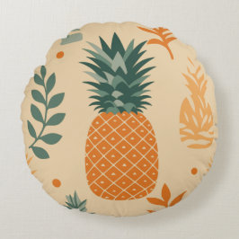 tropische ananas rond kussen