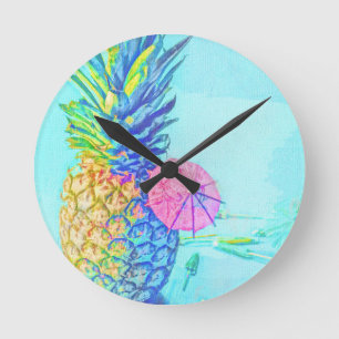 Tropische Ananas Ronde Klok