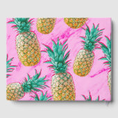 Tropische ananas & roze marmeren chique bruiloft gastenboek (Achterkant)