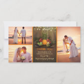 Tropische Ananas Rustiek Strandhuwelijk Dank u Bedankkaart (Voorkant)