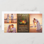 Tropische Ananas Rustiek Strandhuwelijk Dank u Bedankkaart (Voorkant / Achterkant)