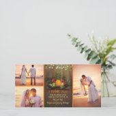 Tropische Ananas Rustiek Strandhuwelijk Dank u Bedankkaart (Staand voorkant)