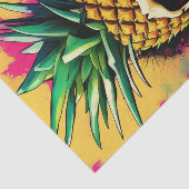 Tropische Ananas Schedel Neon Decoupage Papier (Detail)