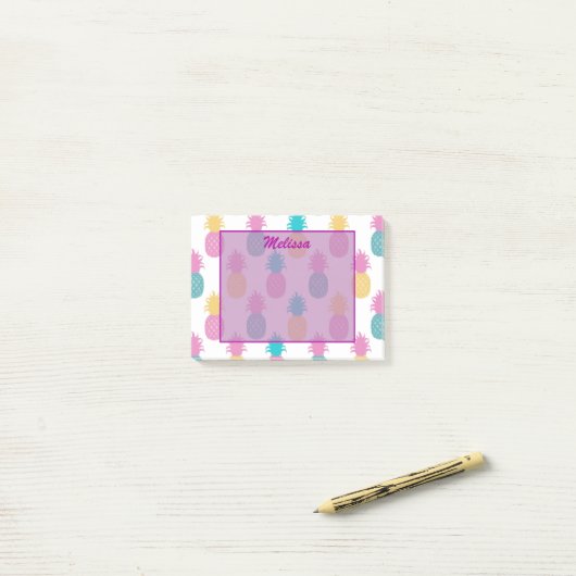 Tropische ananas schoonheid post-it® notes (Op bureau)