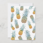 Tropische Ananas & Slingerlichtjes Bruidsdouche Kaart (Achterkant)