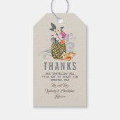 Tropische ananas strand bruiloft cadeaulabel (Voorkant)