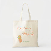 Tropische ananas strand bruiloft perzik bruidsmeis tote bag (Voorkant)