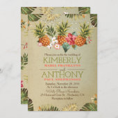 tropische ananas strand verlichting bruiloft kaart (Voorkant / Achterkant)