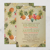 tropische ananas strand verlichting verlovingsfees kaart (Voorkant / Achterkant)