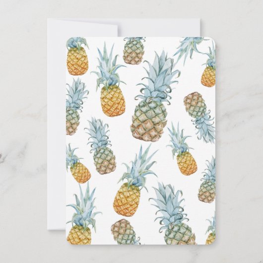 Tropische Ananas & String Lights Sweet 16 Party Kaart (Achterkant)