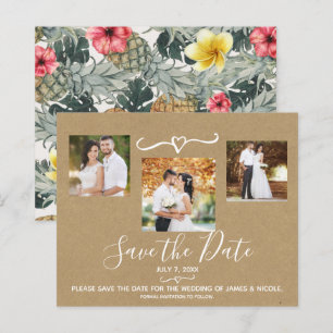 Tropische Ananas Trouwfoto Save the Date