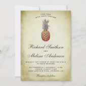 Tropische ananas trouwuitnodiging vintage kaart (Voorkant)