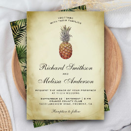 Tropische ananas trouwuitnodiging vintage stijl kaart