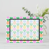 Tropische ananas uitnodiging blanco (Staand voorkant)