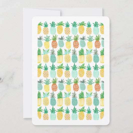 tropische ananas | Uitnodiging zomerLuau-partij (Achterkant)