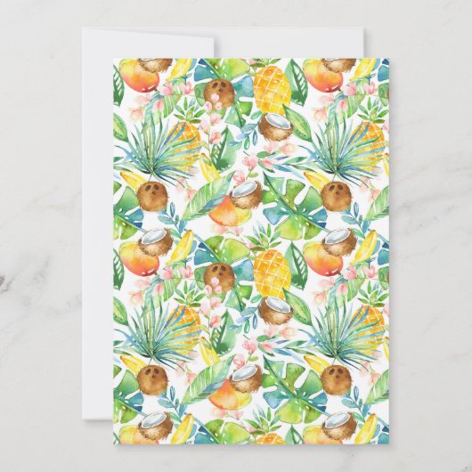 Tropische ananas Vijfde verjaardag uitnodiging (Achterkant)