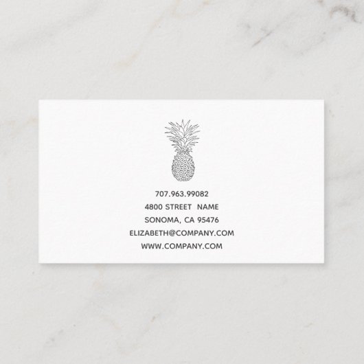 tropische ananas visitekaartje (Achterkant)