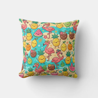 Tropische Ananas & Watermeloen Worpkussen Kussen