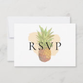 Tropische Ananas Waterverf Bruiloft Menu Keuze (Voorkant)