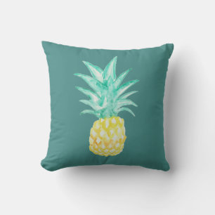 Tropische Ananas Waterverf Schilderij Kussen