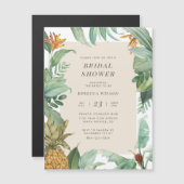 Tropische Ananas Waterverf Zomer Vrijgezellenfeest Magnetische Uitnodiging (Voorkant / Achterkant)