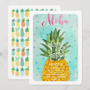 Tropische Ananas   Zomer Luau Feest Uitnodiging