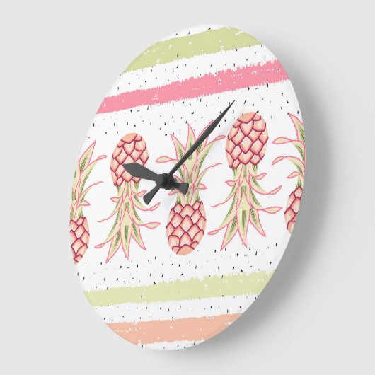 Tropische ananas zomer naadloze print grote klok (Hoek)