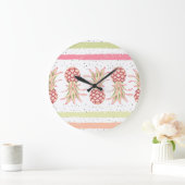 Tropische ananas zomer naadloze print grote klok (Huis)