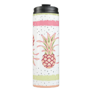 Tropische ananas zomer naadloze print thermosbeker