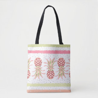 Tropische ananas zomer naadloze print tote bag