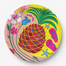 Tropische Ananas Zomer Papieren Bordje