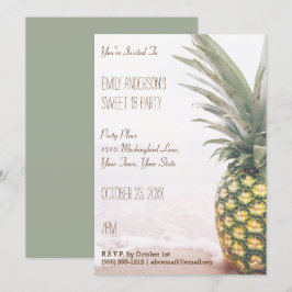 Tropische ananas zomer strand zoet 16 verjaardag kaart