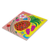 Tropische Ananas Zomer Tegeltje (Zijkant)
